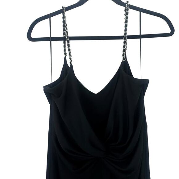 Lauren Ralph Lauren Chain Strap Twisted Jersey Gown Sleeveless Black Size 12 NWT - Picture 8 of 14